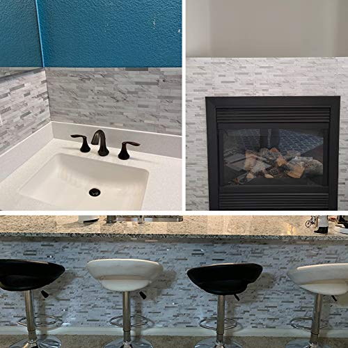 Azulejos para salpicaduras de cocina en acabado piedra blanca Volakas, 11.2 sq ft 7