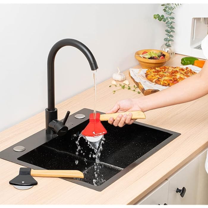 Image of Axe Shaped Pizza Cutter with Sharp Rotating Blade for Pizza, Bread, Cakes (Multi) - RA075-RED