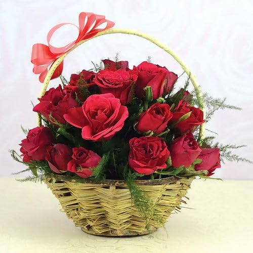 IFG's Beautiful Basket Arrangement of Red Roses, 30 pcs Fresh Flowers - Same Day Delivery-image-43