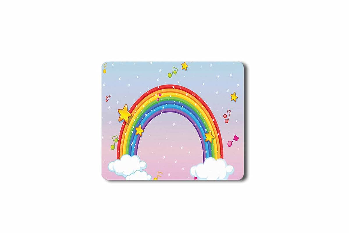 Rainbow Print Mouse Pad|Non-Slip Technology Rubber Base Matte Finish Mouse Pad for Computer/Laptop and Friendly for All Types of Mouse|Dust Free Rectangular Mouse Pad
