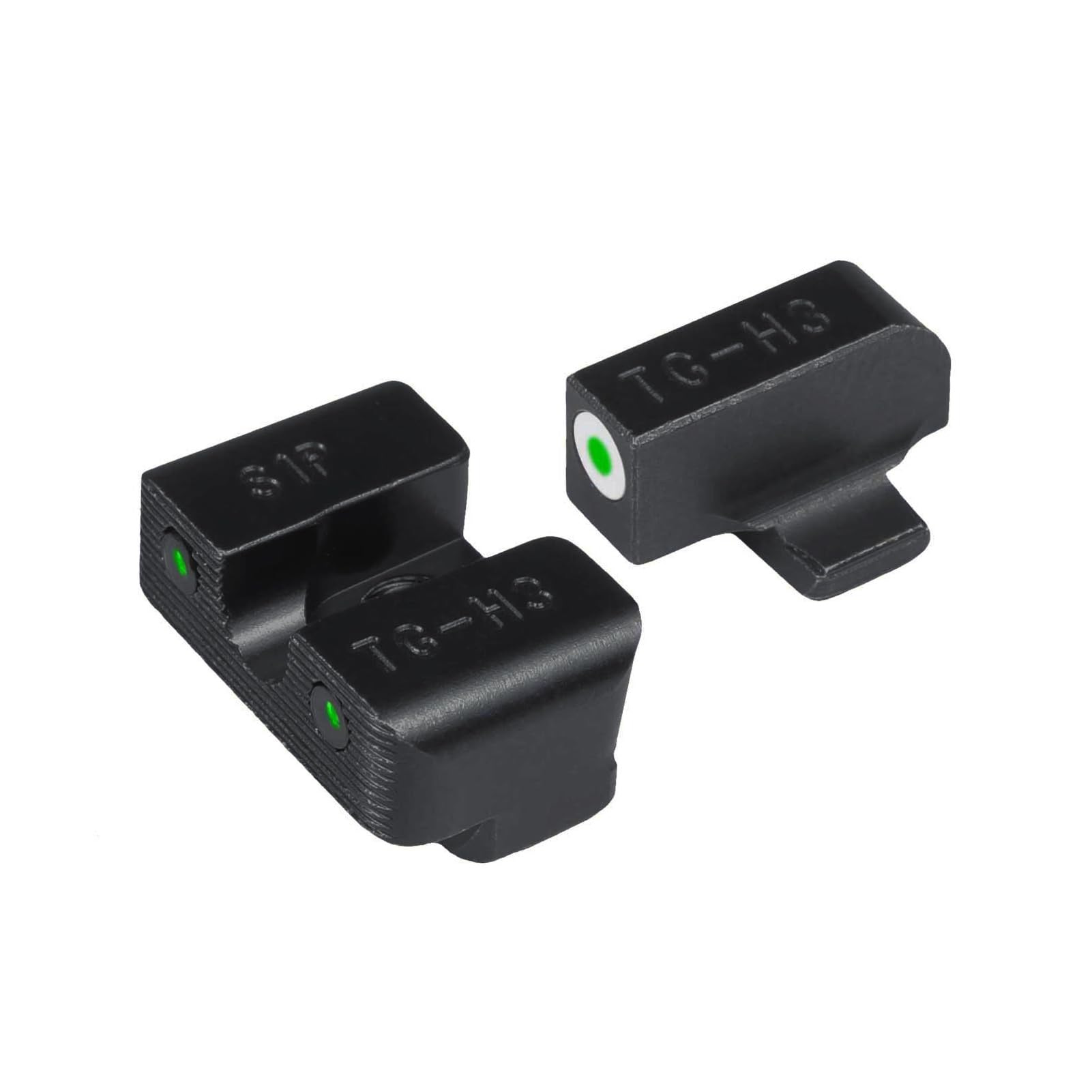 TRUGLOTritium Pro Night Sights, Compatible with Sig Sauer Handguns | Compact Durable Glow-in-The-Dark Front & Rear Gun Sights with White Focus Lock Front Ring