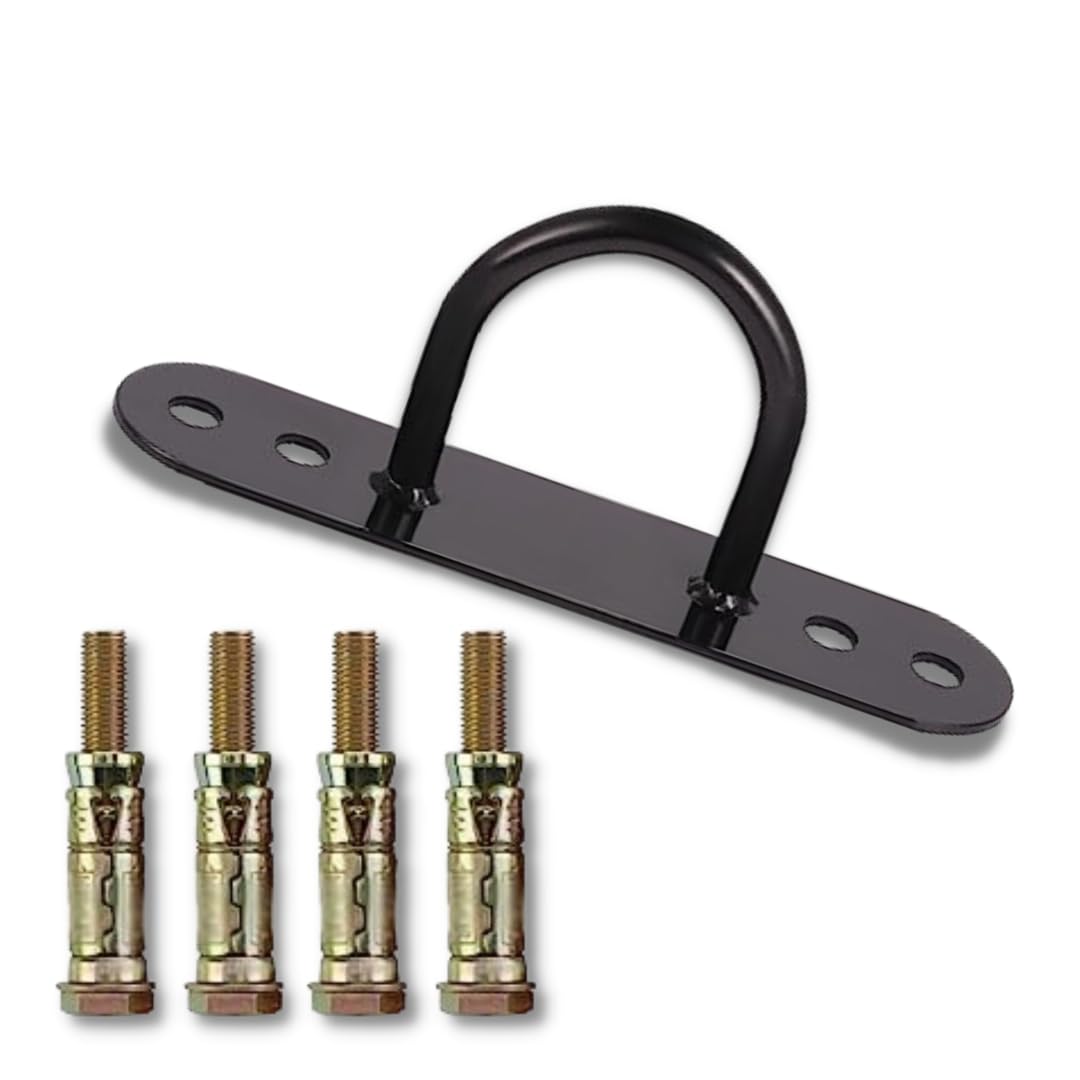 Battle Rope Anchour Kit Cross fit Training Exercise wall mount equipment solid power coated black metal material battle rope hook comfortable equipment