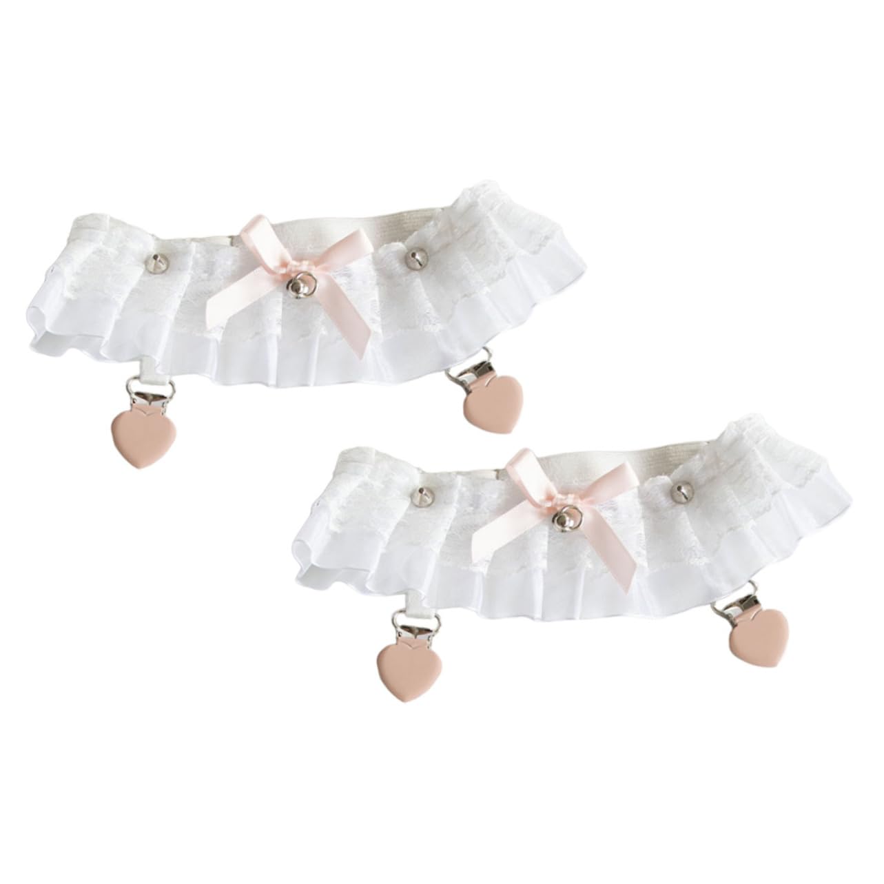 Lolita Herzen 5 Paare Hochzeit Weißes Beinstrumpfbänder Für Hochzeitsstrumpfbänder Für Die Brautaccessoires Für Die Strumpfgürtel Metall