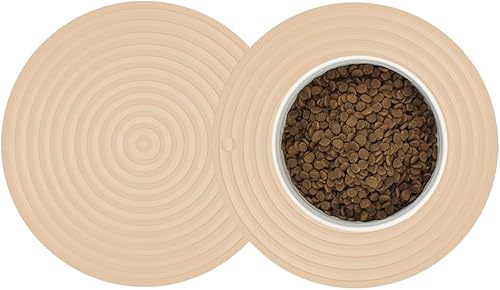 Miniatura 8 de Paquete de 2 tapetes de silicona para comida de mascotas, tapete pequeño para cuenco de agua para gatos, tapete para tazón de perro para evitar