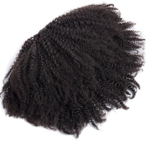 Extensiones de coleta afro kinky curly de cabello brasileño negro natural 105g 4