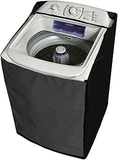 Capa Maquina De Lavar Electrolux 11kg Zíper Painel Transparente Preta