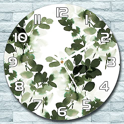 Horloge en verre cuisine salon moderne murale impression 30 cm branches