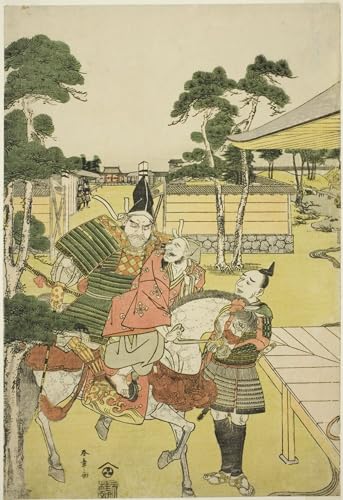 Cuadro pintura al óleo japonés de Musashibo Benkei de 60x90cm para decoración interior