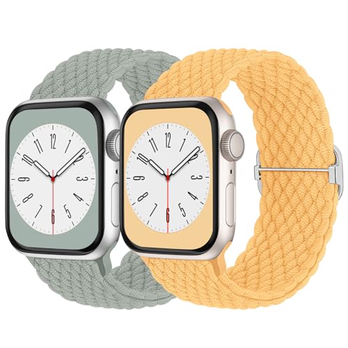 Image of Braided Solo Loop Compatible with Apple Watch Band 38mm 40mm 41mm 42mm 44mm 45mm 46mm 49mm Women Men, Adjustable Stretchy Bands Elastic Sport Strap for iWatch Series 11 10 9 8 7 6 5 4 3 2 SE Ultra 3 2