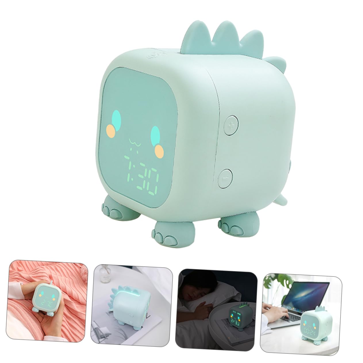 Despertador Digital Infantil de Plástico Verde, Entrenador de Sueño