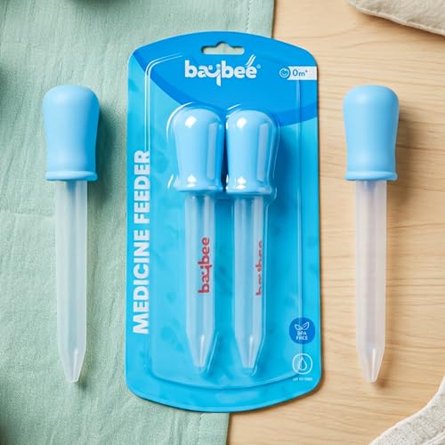 Baybee Medicine Dropper for Baby | BPA-Free Multipurpose Soft Silicone Bulb Baby Feeder for Medicine, Syrup, Vitamins | Easy-to-Clean & Reusable Oral Filler Dropper 5ml (Blue)