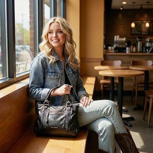 Image of Y2K Purses Hobo Bags for Women Roomy Washed Leather Handbags with Crossbody Strap