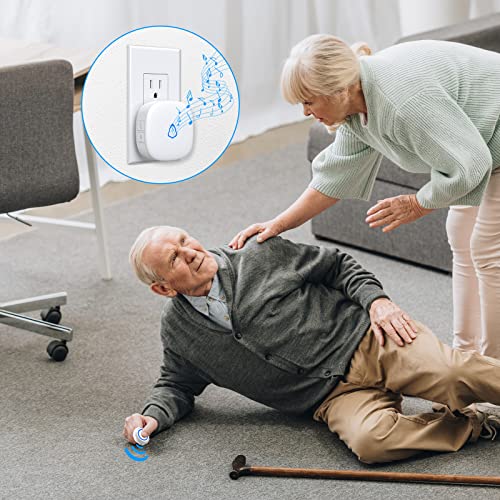Image of Caregiver Pager, METAK Wireless Call Button for Elderly /Senior at Home, 2 Receivers + 2 SOS Buttons, Emergency Panic Call Bell, Medical Life Alert Necklace System for Patients, Disabled, Nurses