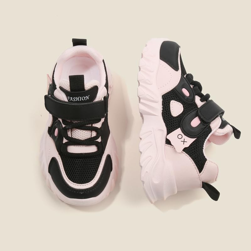 Kids Athletic Sneakers, Mesh Breathable Running Shoes, Hook and Loop Closure, White2