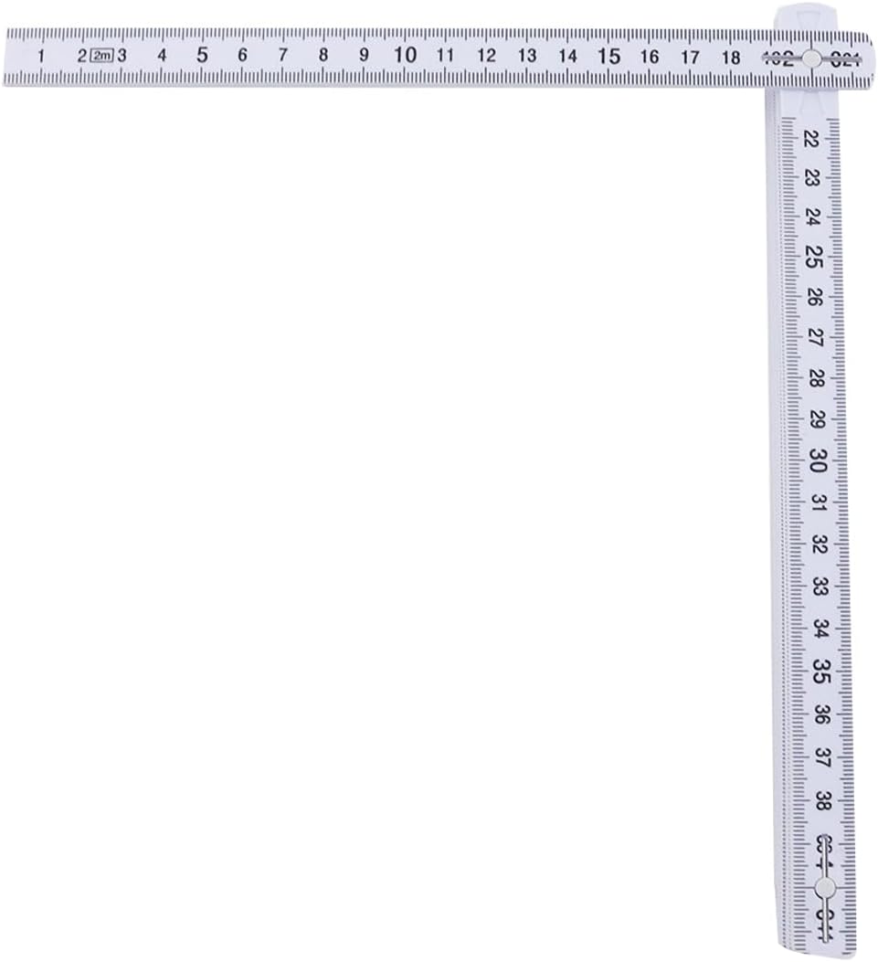 Measuring Tape 2M Meter Stick Plastic Foldable Ruler Lightweight Measuring Stick, White