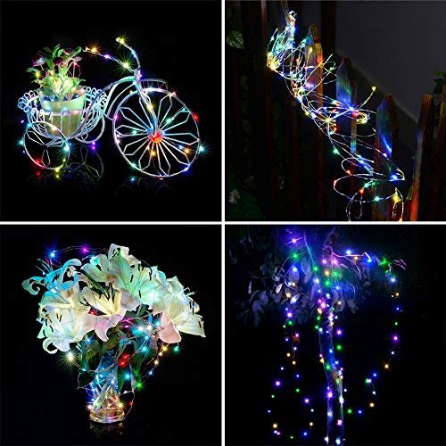HAHOME Blinking Fairy String Lights,33Ft 100 LEDs Indoor and Outdoor Starry Lights with Power Adapter for Christmas Halloween Wedding and Party Decoration,Multicolor