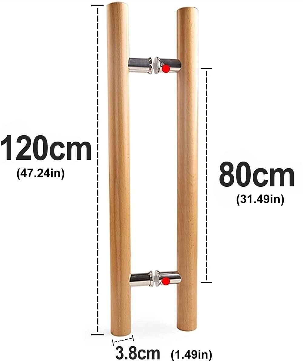 Maniglie Professionali per Porte Scorrevoli - Fienile e Porte in Vetro - Progetta H Bifacciale in Legno Massello - Sistema Back to Back(Hole Distance 800mm)