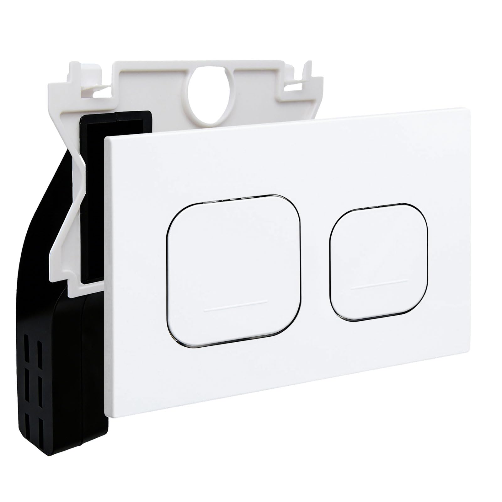 Empyreal Placa de descarga WC Compatible con Geberit Duofix Sigma y Delta |115610001 Soporte Para Inserción De Pastilla Activa|Doble descarga|246 x 164 mm（Blanco）