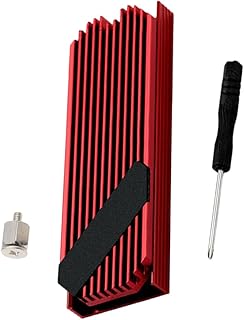 OSALADI 2280 Solid State Heat Sink Metal Cooler Fin Ssd Cooler Fin Solid State Drive Heat Sink Heating Sink Radiator Metal Ssd Heat Sink Red M2 Computer Accessories Aluminum