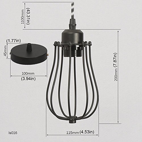 Chrasy E27 Vintage Lampada a Sospensione Metallo