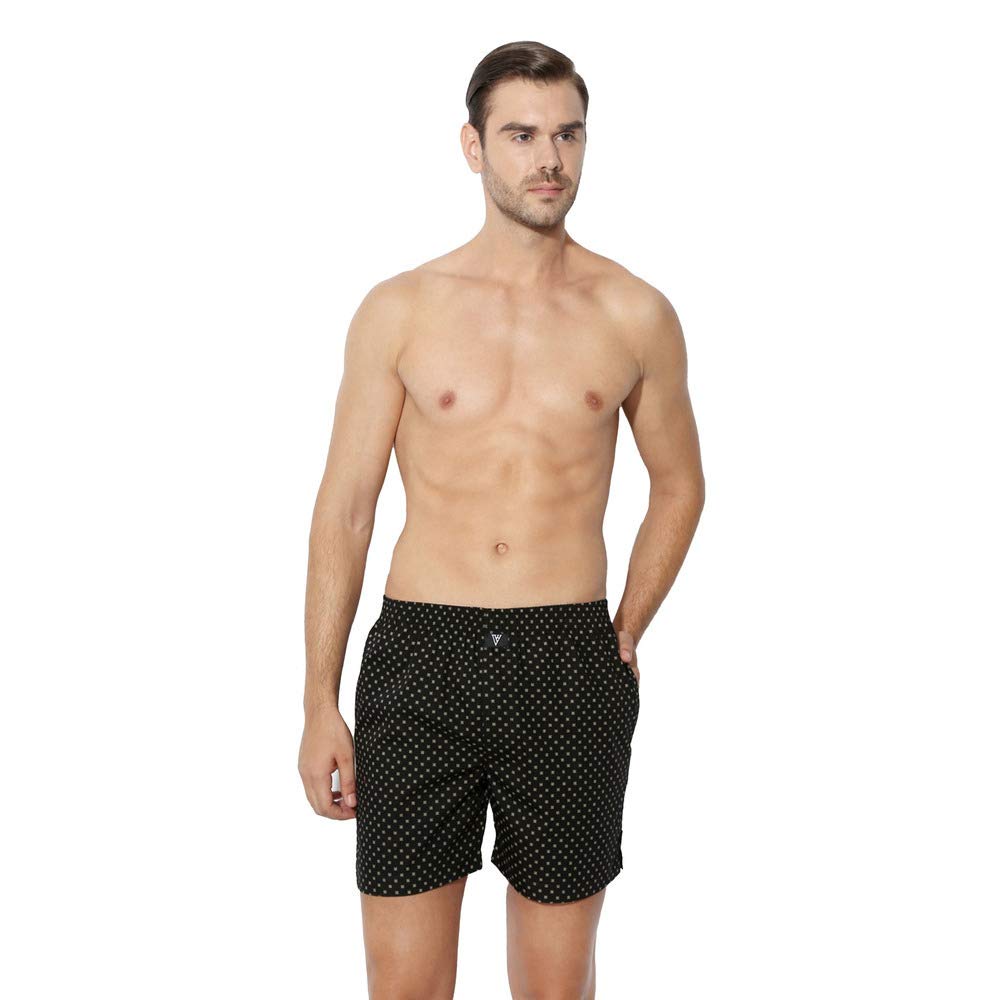 van heusen Men Allover Print Boxer Shorts - 100% Combed Cotton - Pack of 1 - Side Pocket, Side Slits-picture-24