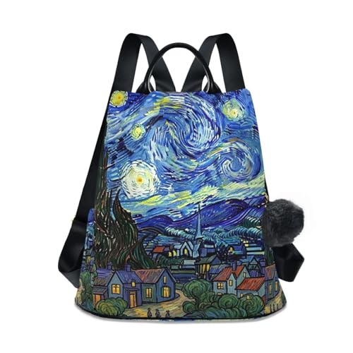 Sac à dos antivol pour femme bleu nuit Starry Night chic