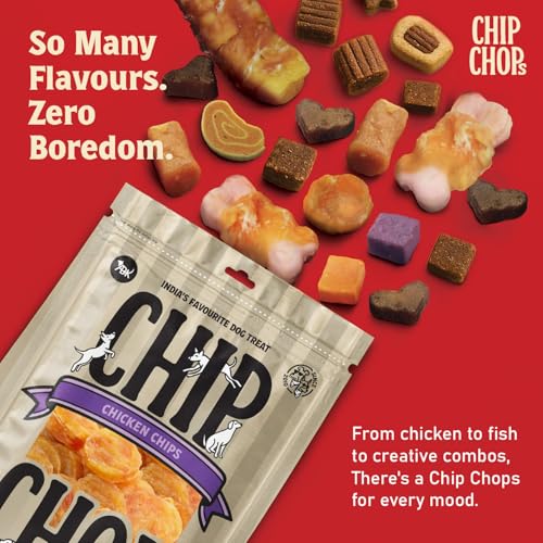 Image of Chip Chops Chicken Chips Dog Treat, Easily Digestible, Healthy Dog Treat, Perfect for Snacks, Suitable for All Dog Breeds, Each 70gm (Pack of 2)
