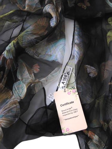 V28 Womens 100% Silk Butterfly Pattern Lightweight Soft Scarf
