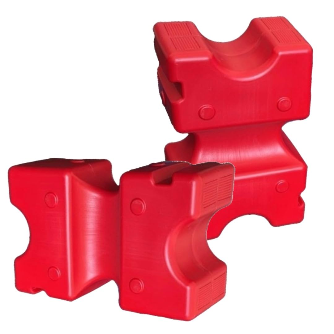 Equimed Cavaletti Jump Blocks - Large Equestrian Showjump Training Plastic Blocks with Circular Holes to Accommodate Round Poles