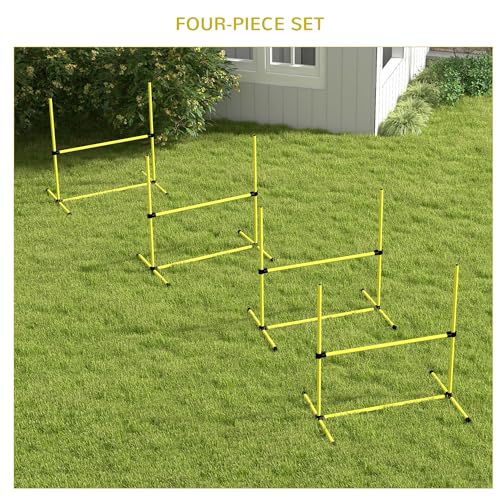 image for PawHut 4 Piece Dog Agility Training Equipment for Dog Agility Course w