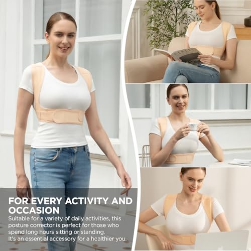 Image of Vicorrect Posture Corrector for Women and Men, Adjustable Upper Back Brace for Clavicle Support and Providing Pain Relief from Neck, Shoulder, and Upper Back
