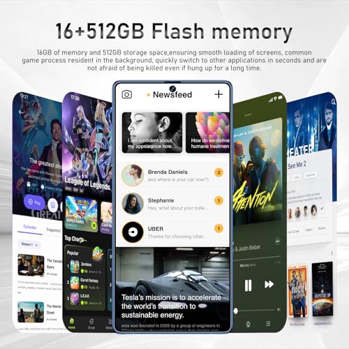 yoresaw I25 Ultra Unlocked Smartphone,16+512GB Unlocked Phone,6.9" HD+ Display,Built in Pen,Snapdragon 8 Gen3 7000mAh Dual Speakers 5G/Face ID/Fingerprint Lock/Dual SIM/GPS (Blue) - Image 4