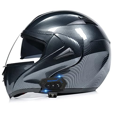 Bluetooth Integrated Modular Flip up Front Motorcycle Helmet Motorbike Crash Modular Helmet With Anti-Fog Dual Visors DOT/ECE Approved Four Seasons for Men Women L,L Cover