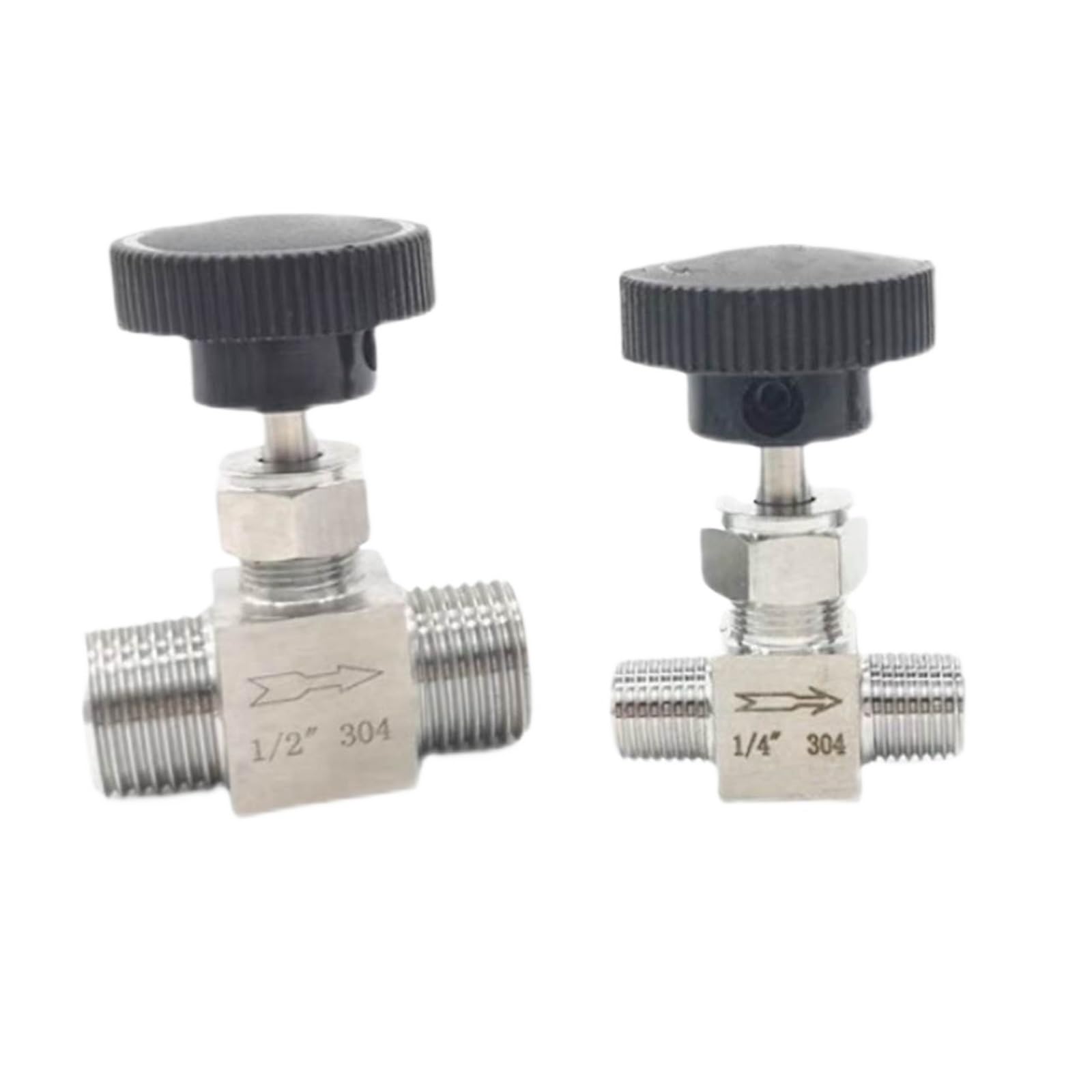 Zawór iglicowy Żuraw 0.3 cm 0.6 cm 1 cm 1.3 cm BSPT NPT Męski 304 Zawór odcinający ze stali nierdzewnej 900 psi 1 szt