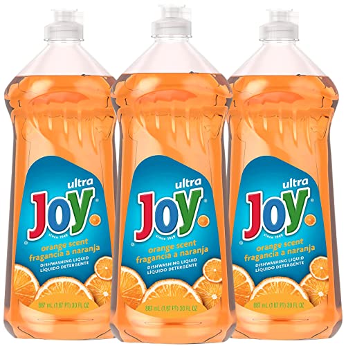 Image of Joy Ultra Orange Dishwashing Liquid Soap, Grease Cutting Powerful Cleaning Agent, Orange Scent, 30 fl oz (Pack of 3)