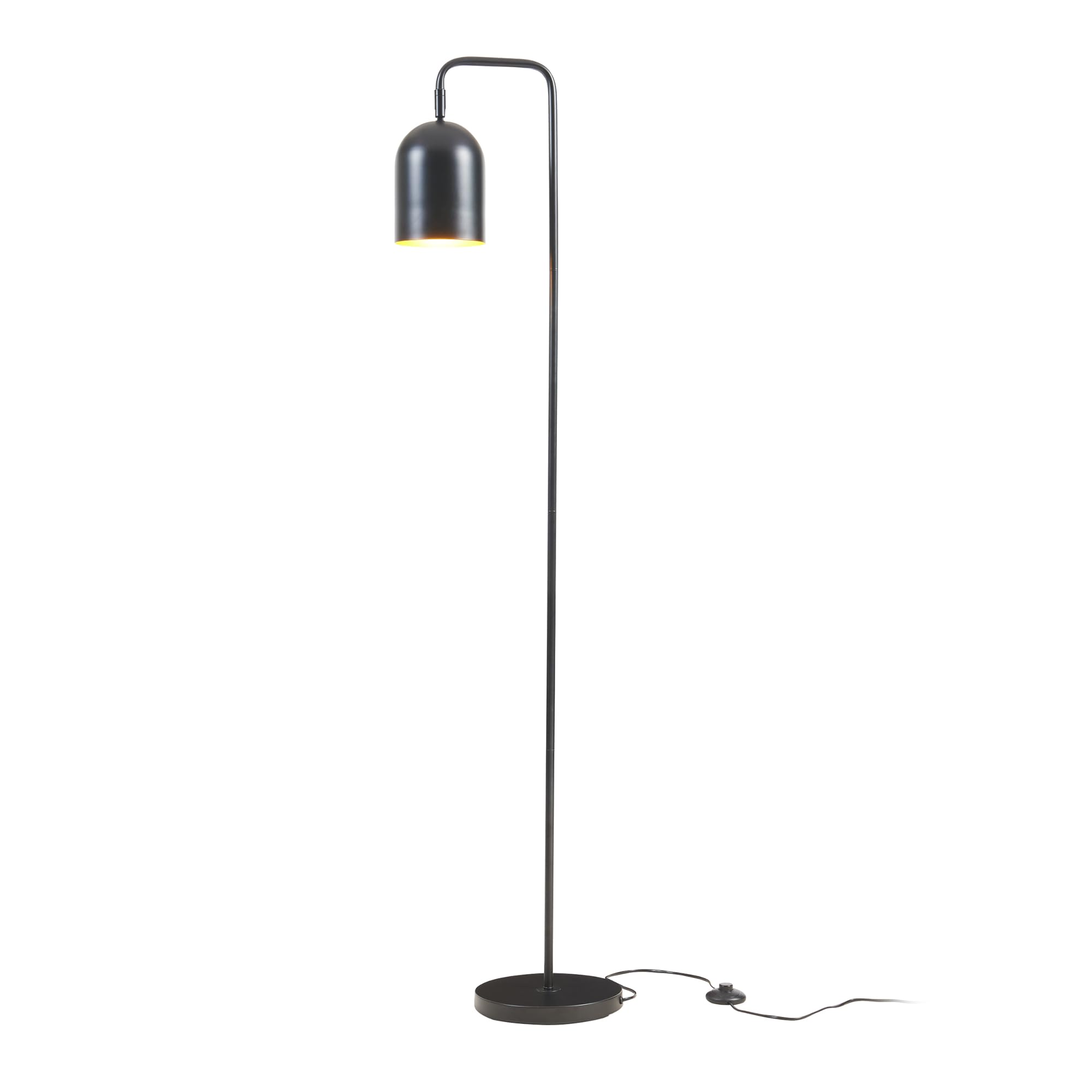 lux.pro Lámpara de pie Barnard Lámpara de Suelo con Pantalla para Salón Despacho Dormitorio Oficina Estilo Moderno Metal 159 cm - Negro