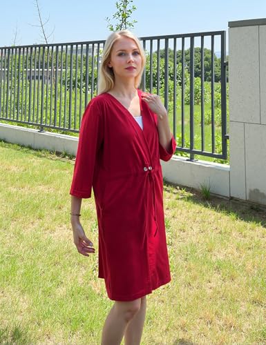 Post Surgery Pajama Mastectomy Robe with Internal Drain Pockets ，Recovery Robe Post Mastectomy for Post Operative4