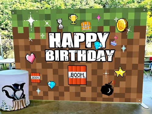 Pixel Birthday Backdrop (7x5ft)