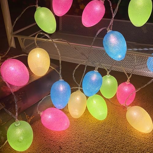 Easter Lights Decorations,Easter Eggs Lights String with Timer,10...