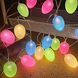 Easter Decorations Easter Lights String, 10FT 20LED Egg Light with Timer, Colorful Eggs String Lights Battery Operated Fairy Lights Garland Easter Decor for Home Bedrooms Window Tree Indoor Outdoor