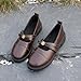 Brown Fashionable Mary Janes for Women, Metal Buckle Detail Comfortable for Spring