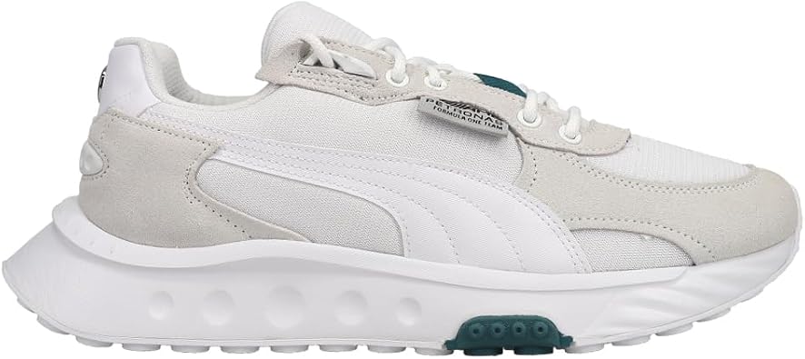 PUMA Mens Mercedes Amg Petronas F1 Wild Rider Lace Up Sneakers Shoes Casual - Off White