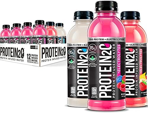 Protein2o 15g Whey Protein Isolate Infused Water Plus Electrolytes, Sugar Free Sports Drink, Ready To Drink, Gluten Free, Lactose Free, Electrolyte Variety Pack, 16.9 fl oz Bottle (12 Count)