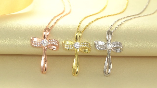 Amazon.com: OKISIL 18K Gold Plated Cross Necklace for Women, S925