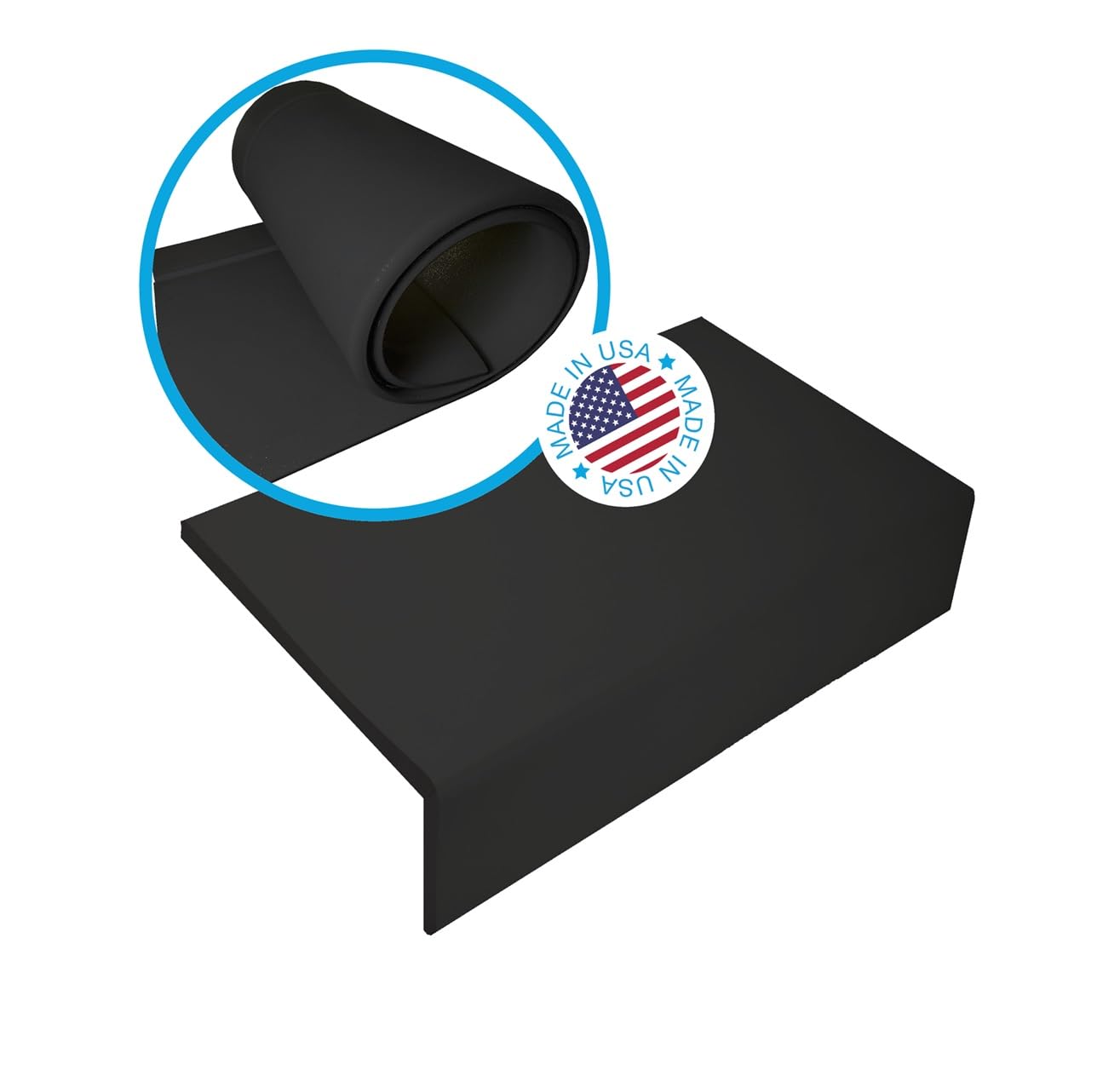 Kidkusion Soft Seat Edge Cushion | Made in USA | 60" | Black | Fireplace Cushion and Hearth Pad