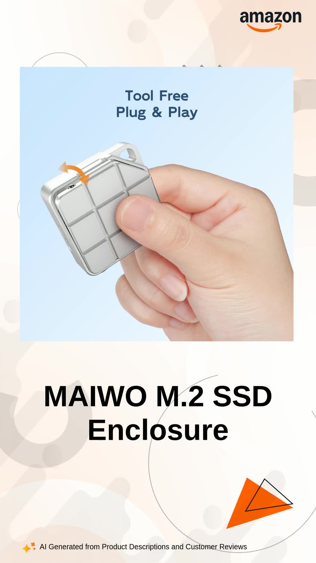 MAIWO M.2 2230 NVMe SSD Enclosure, USB C 3.2 Gen 2 Type-C 10Gbps