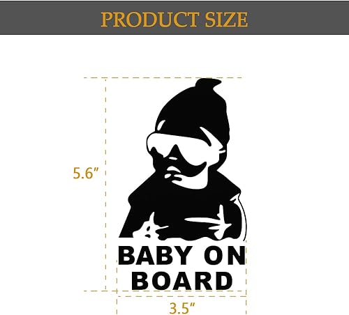 Miniatura 2 de ASUBHA Calcomanía de bebé a bordo para automóviles, divertido y lindo letrero de precaución de seguridad para ventana y parachoques del automóvil,