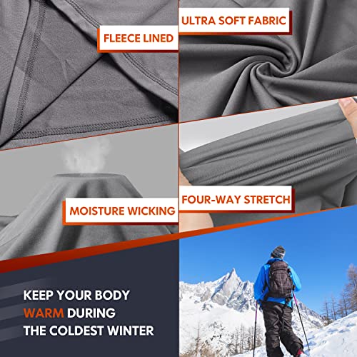 Thermal Underwear Set Winter Hunting Gear Sport Long Johns Base Layer Bottom Top Midweight Grey M #TOP3