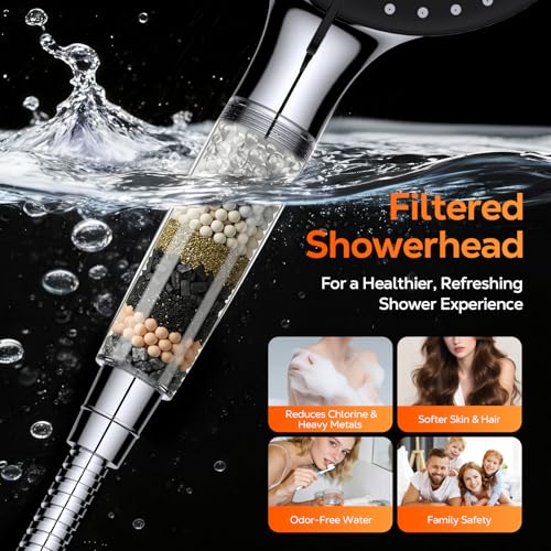 Image of Rain Shower Head with Handheld Showerhead, Polished Chrome