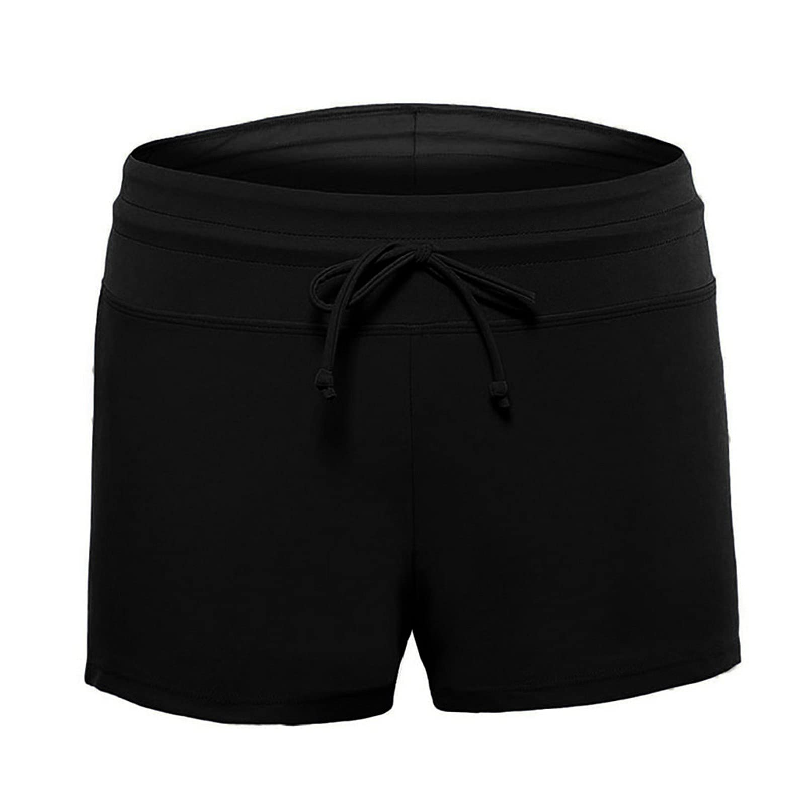 Genérico High Mujeres Beach Bikini Pantalones Cortos Cintura Fruncidos Inferior Baño Shorts Swimwears Tankinis Set